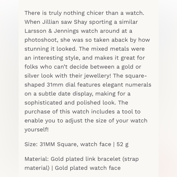 Larsson & Jennings and Jilly Box Boyfriend Mixed Metal Watch - Picture 4 of 4